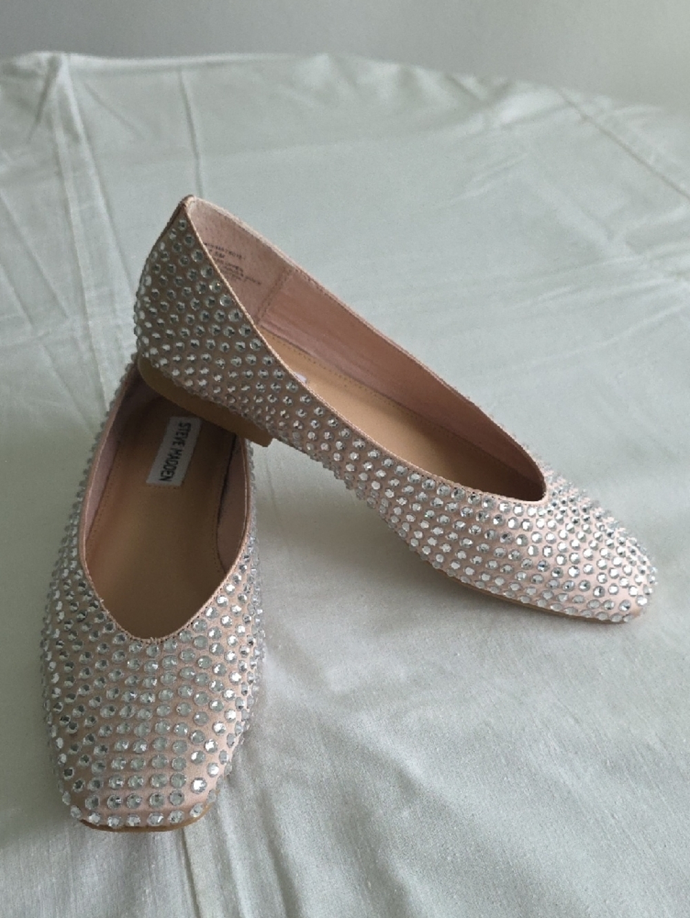 Steve Madden Pink Crystal-Embellished Ballet Flats